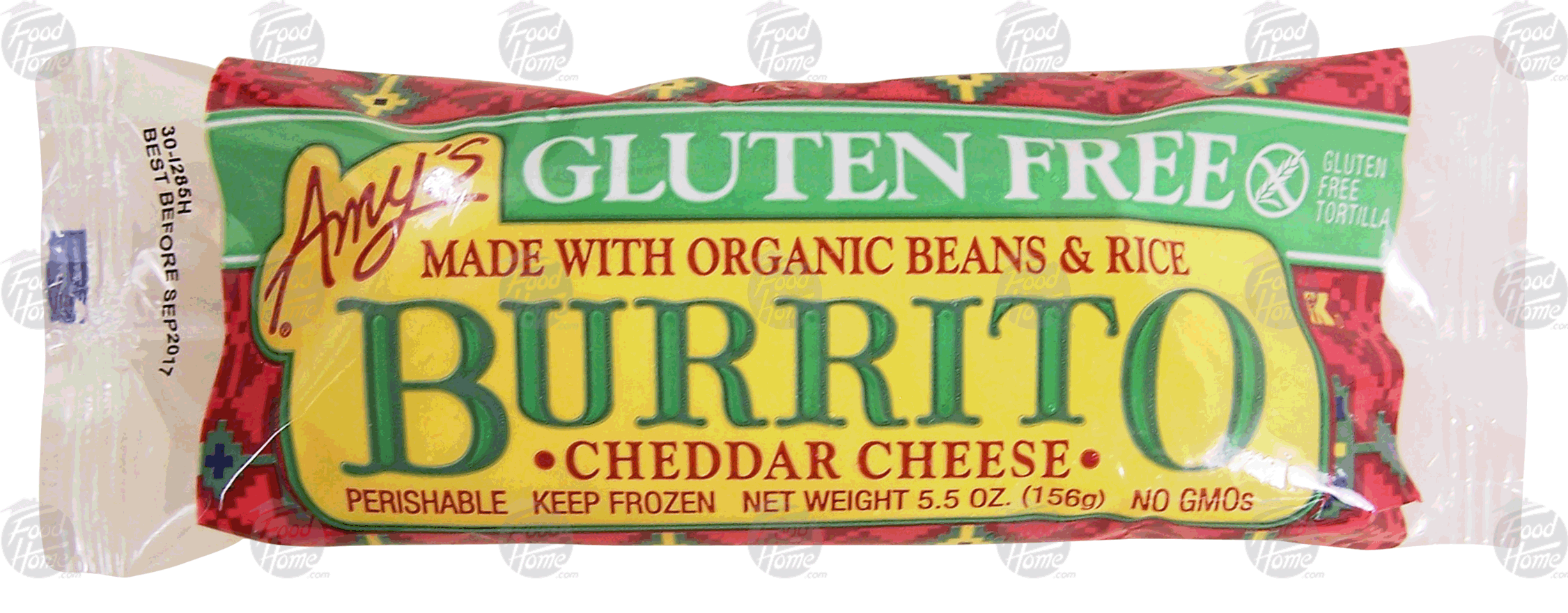 Amy's Gluten Free cheddar cheese burrito made w/organic beans and rice Full-Size Picture